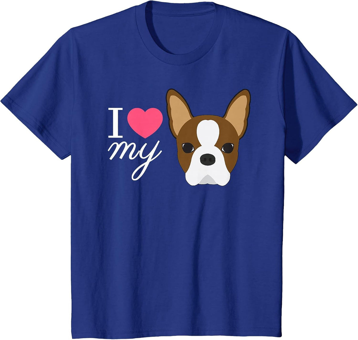 Red Boston Terrier T-Shirt - Royal Blue