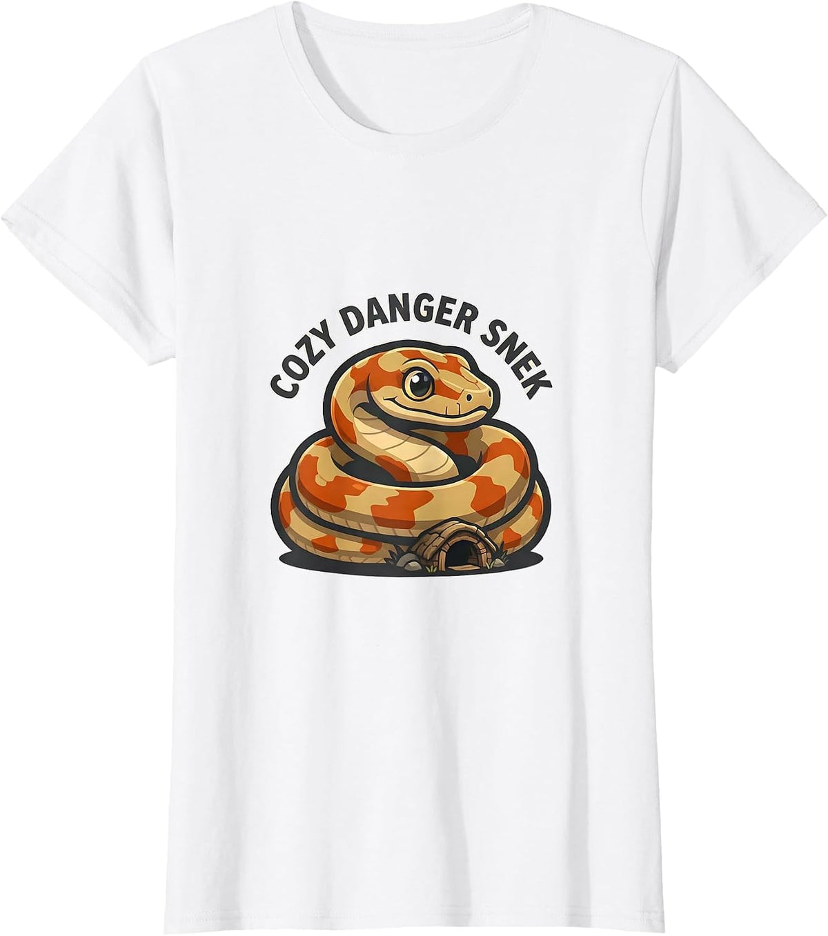 Cozy Danger Snek Funny Snake Lover Ball Python Reptile Owner T-Shirt - White