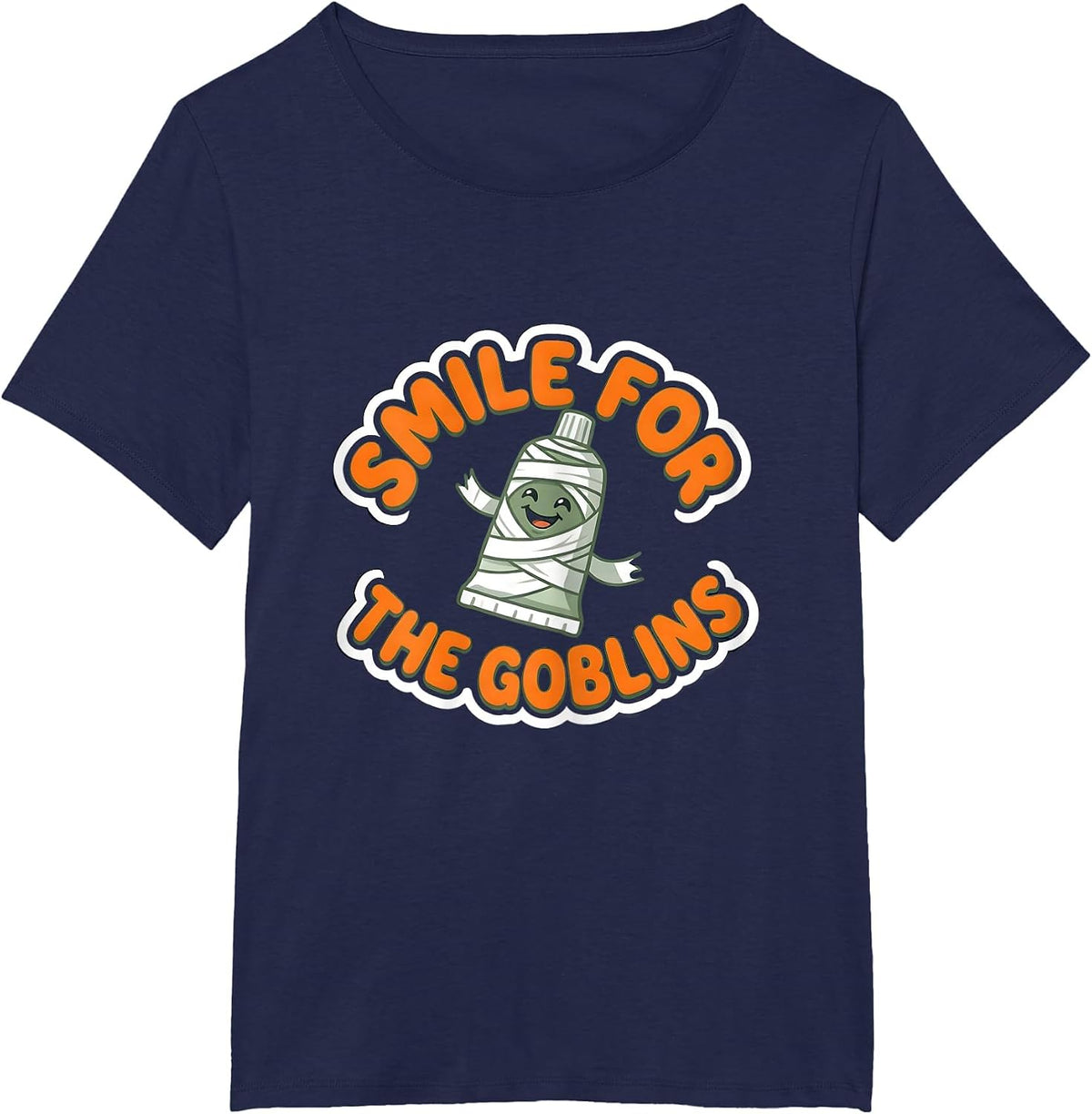 Women's Smile for the Goblins Funny Dentist Dental Hygienist T-Shirt - Navy Blue