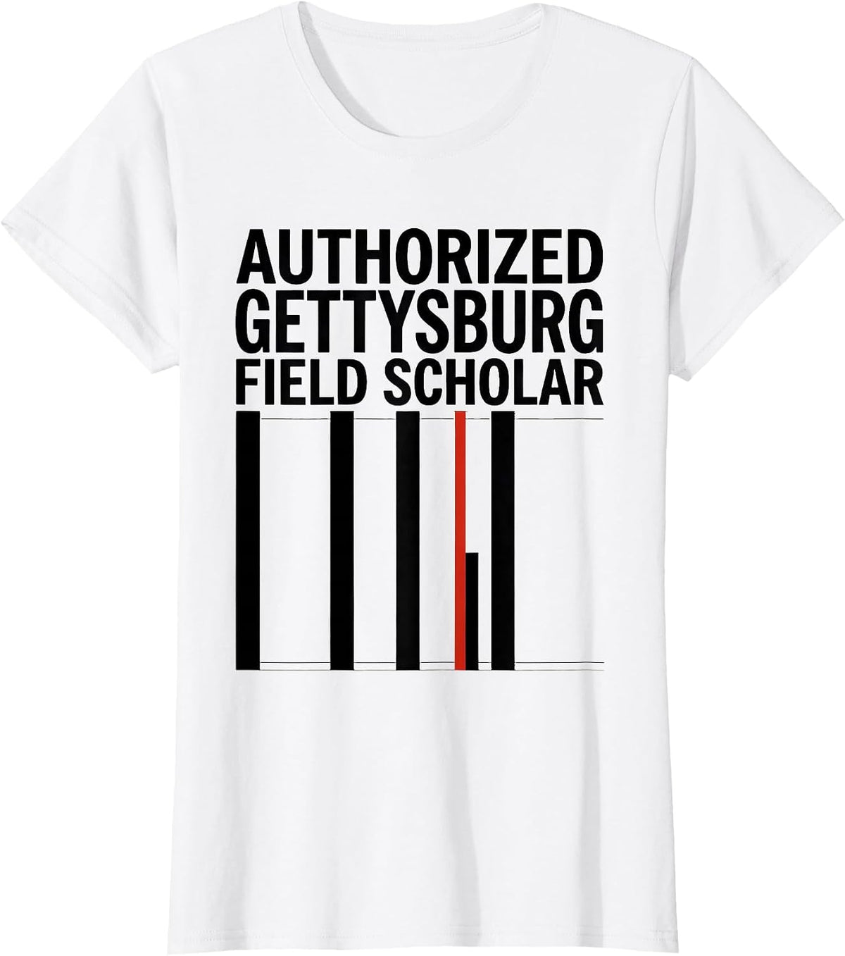 Women's Authorized Gettysburg Field Scholar Minimalist Civil War T-Shirt - White
