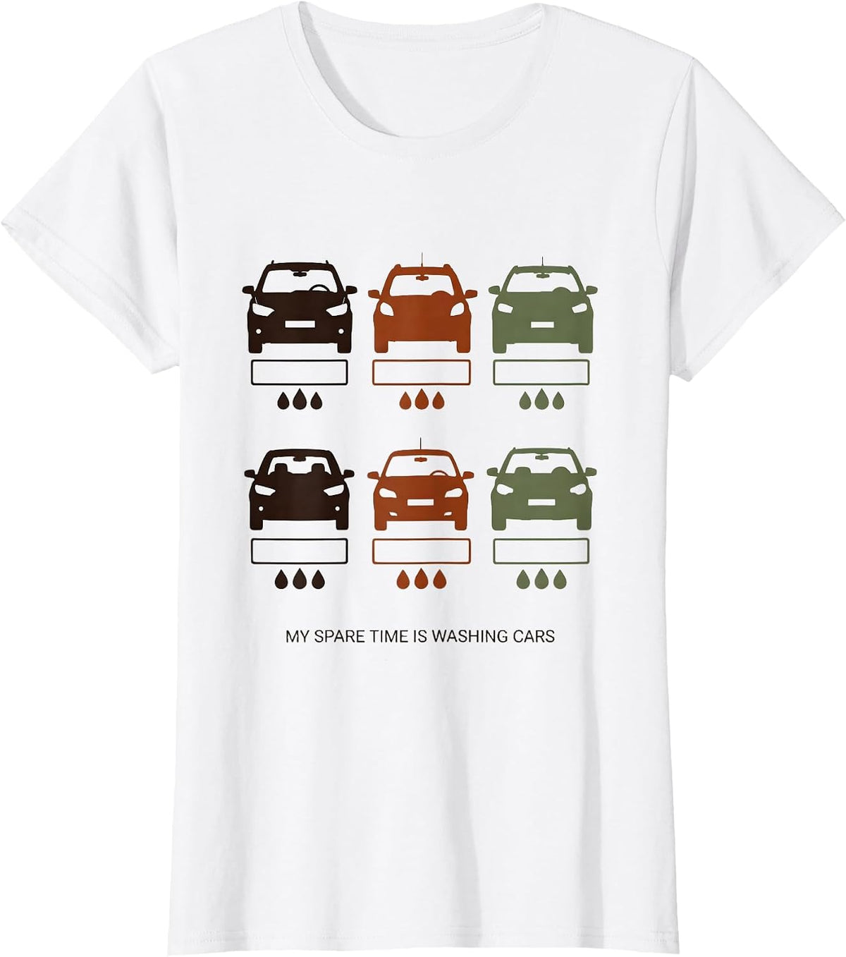 My Spare Time Is Washing Cars Funny Car Enthusiast Car Lover T-Shirt - White
