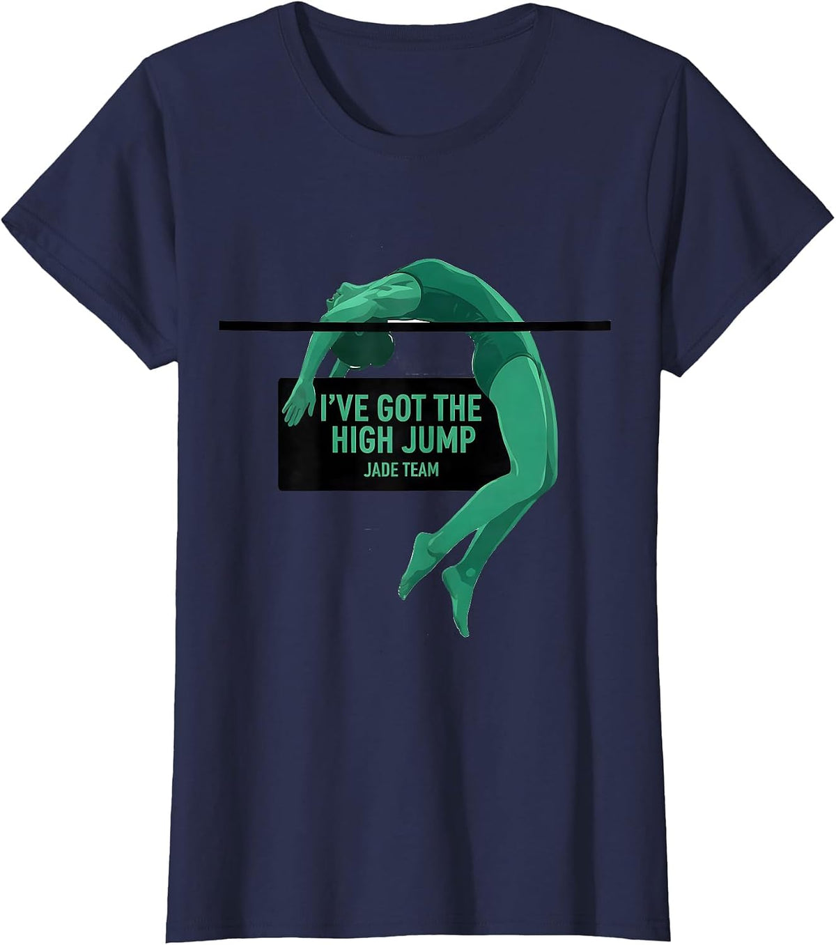Women's I've Got The High Jump Jade Team Minimalist School Field Day T-Shirt - Navy Blue