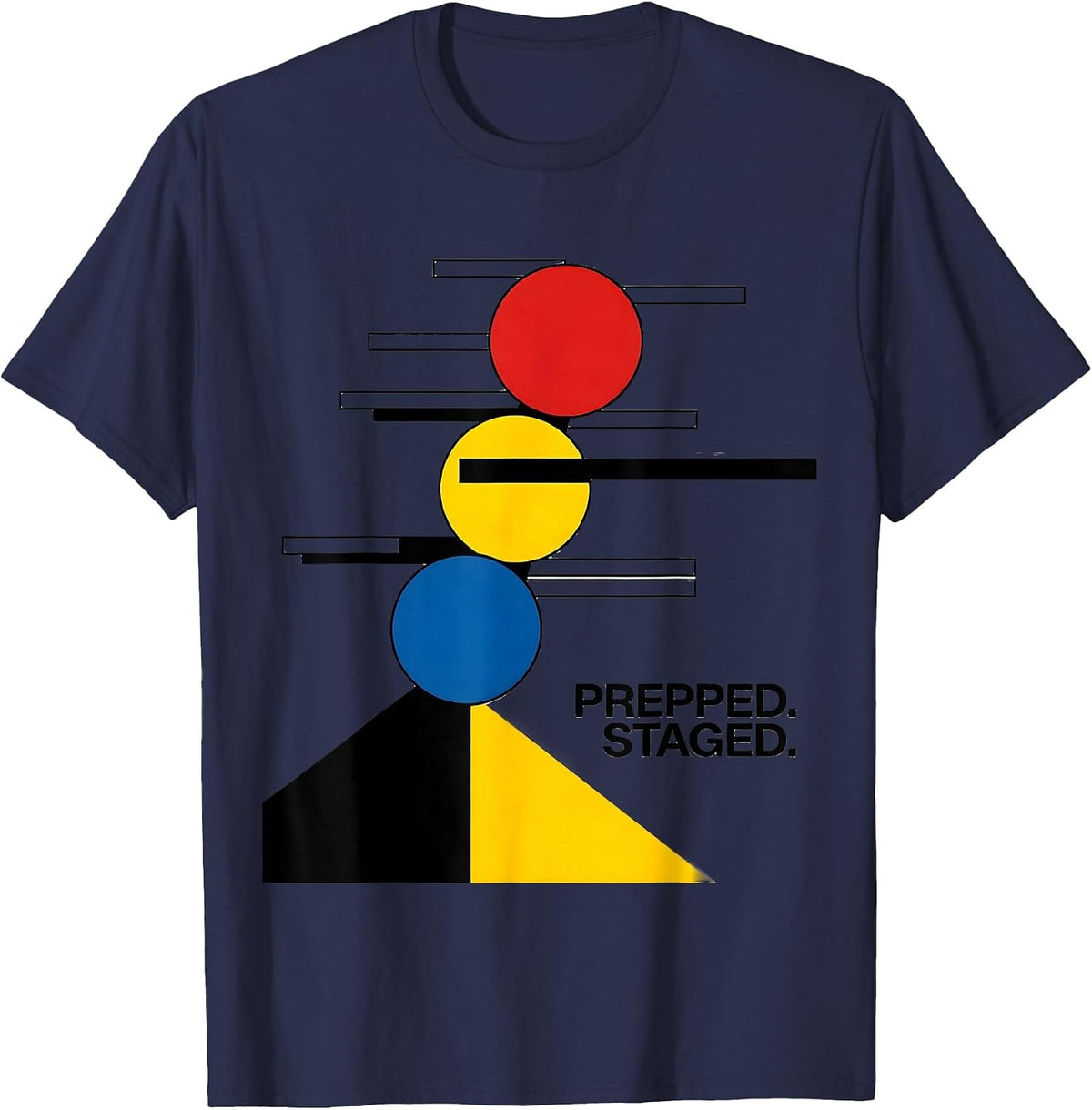 Prepped Staged Bauhaus Modernist Drag Racing RC Car T-Shirt - Navy Blue
