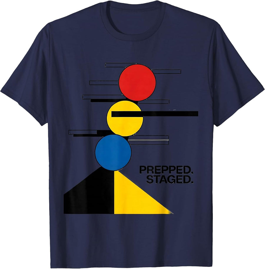 Prepped Staged Bauhaus Modernist Drag Racing RC Car T-Shirt - Navy Blue