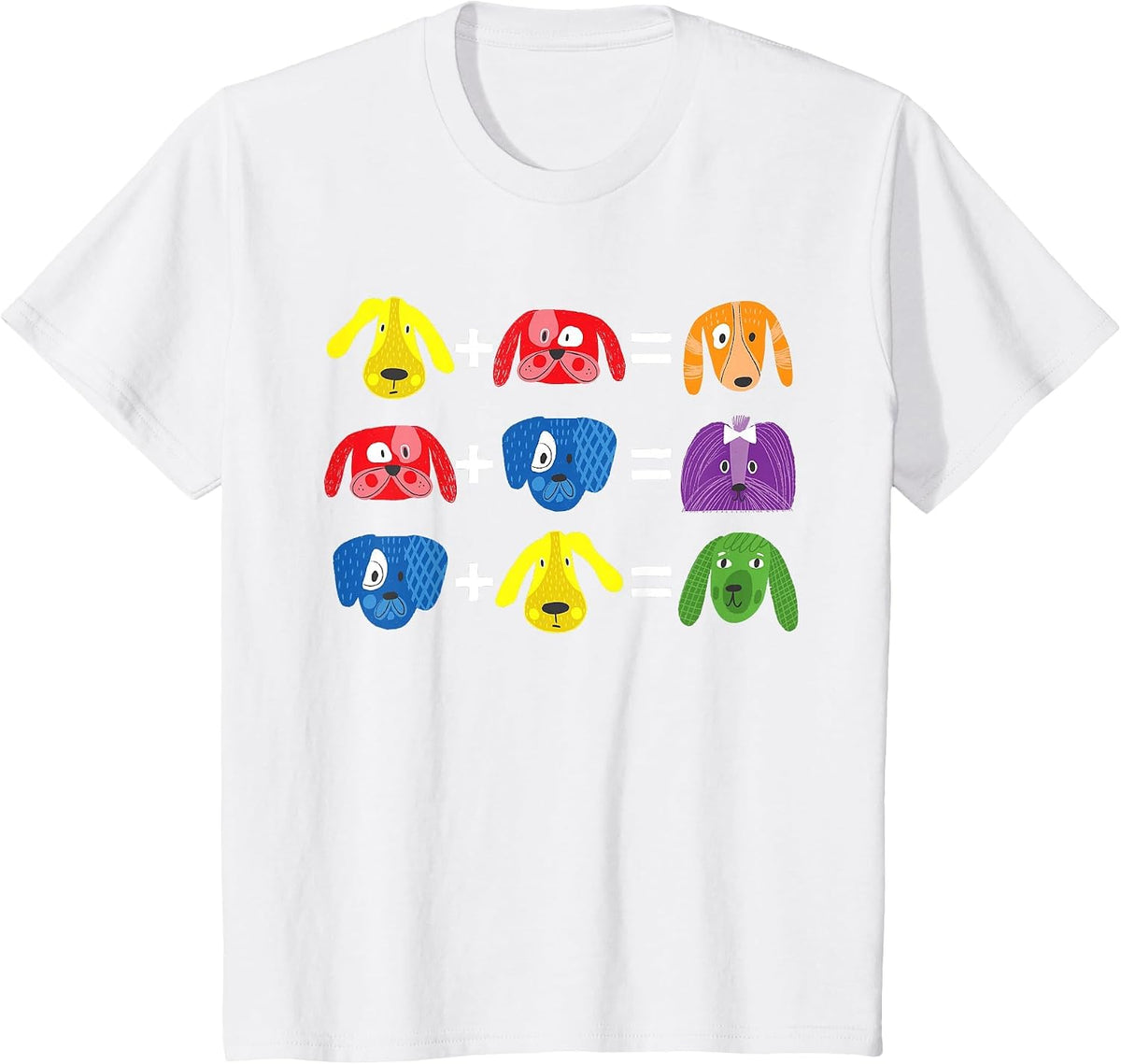 Dog Themed Artist Color Theory Educational Art Teacher T-Shirt - White