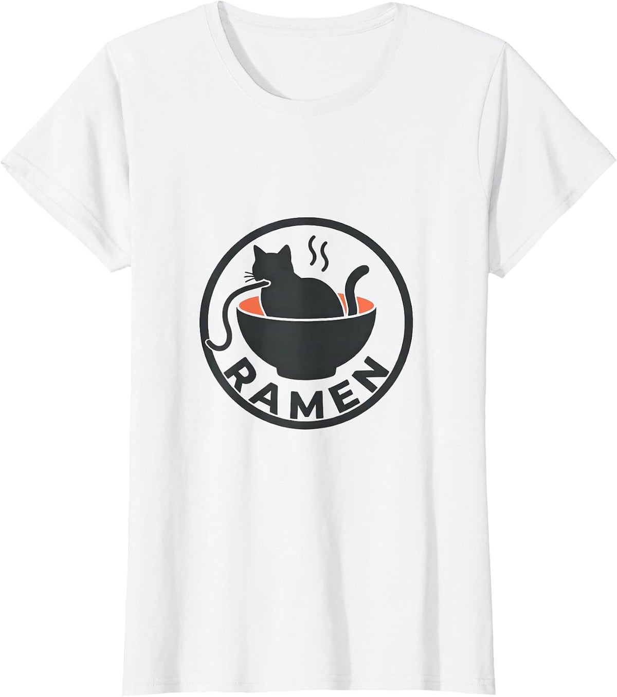 Women's RAMEN Minimalist Kawaii Cat Anime Funny Japanese Ramen Gift T-Shirt - White