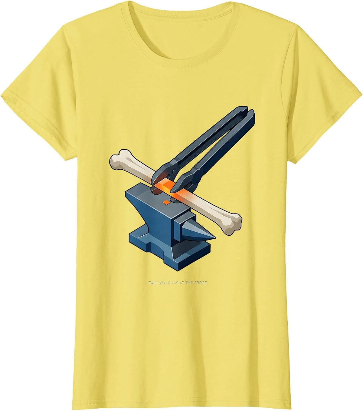 I Take Walk-Ins At The Forge Funny Blacksmith Metalworker T-Shirt - Lemon Yellow