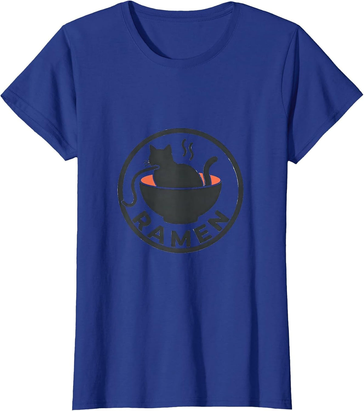 Women's RAMEN Minimalist Kawaii Cat Anime Funny Japanese Ramen Gift T-Shirt - Royal Blue