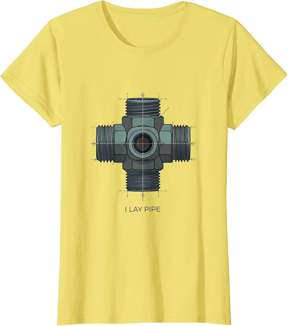 I Lay Pipe Funny Plumber Pipefitter Steamfitter Gift T-Shirt - Lemon Yellow