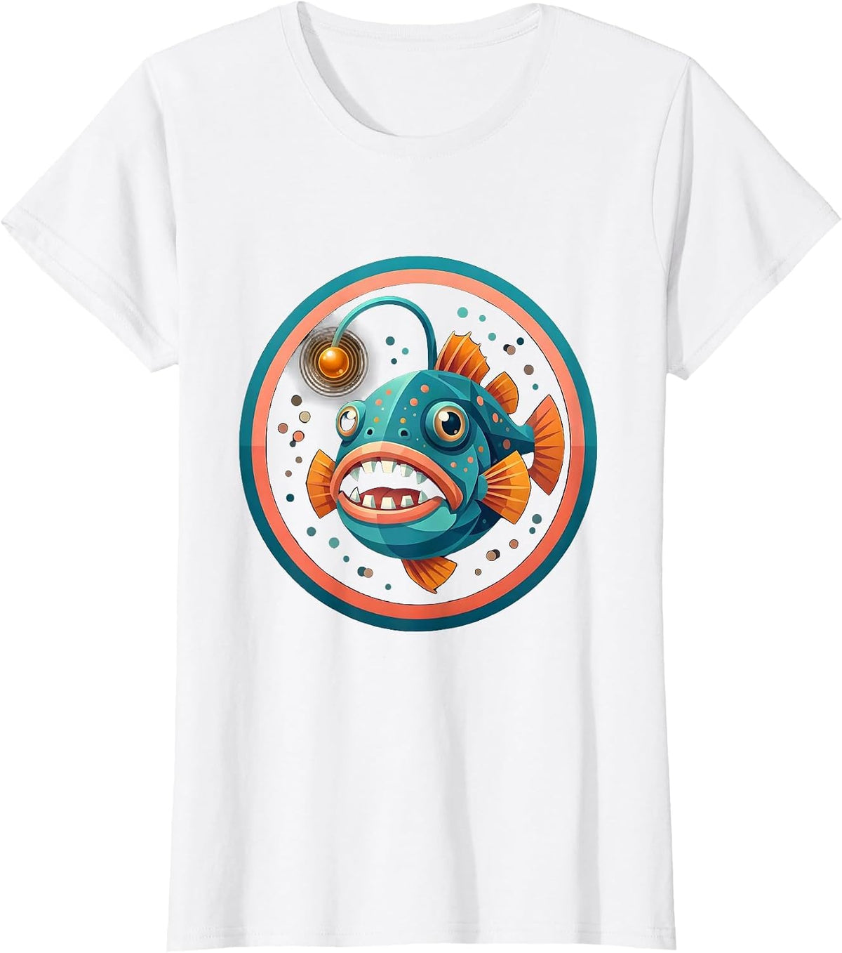 Autism Bioluminescent Deep-Sea Fish Illustration T-Shirt - White