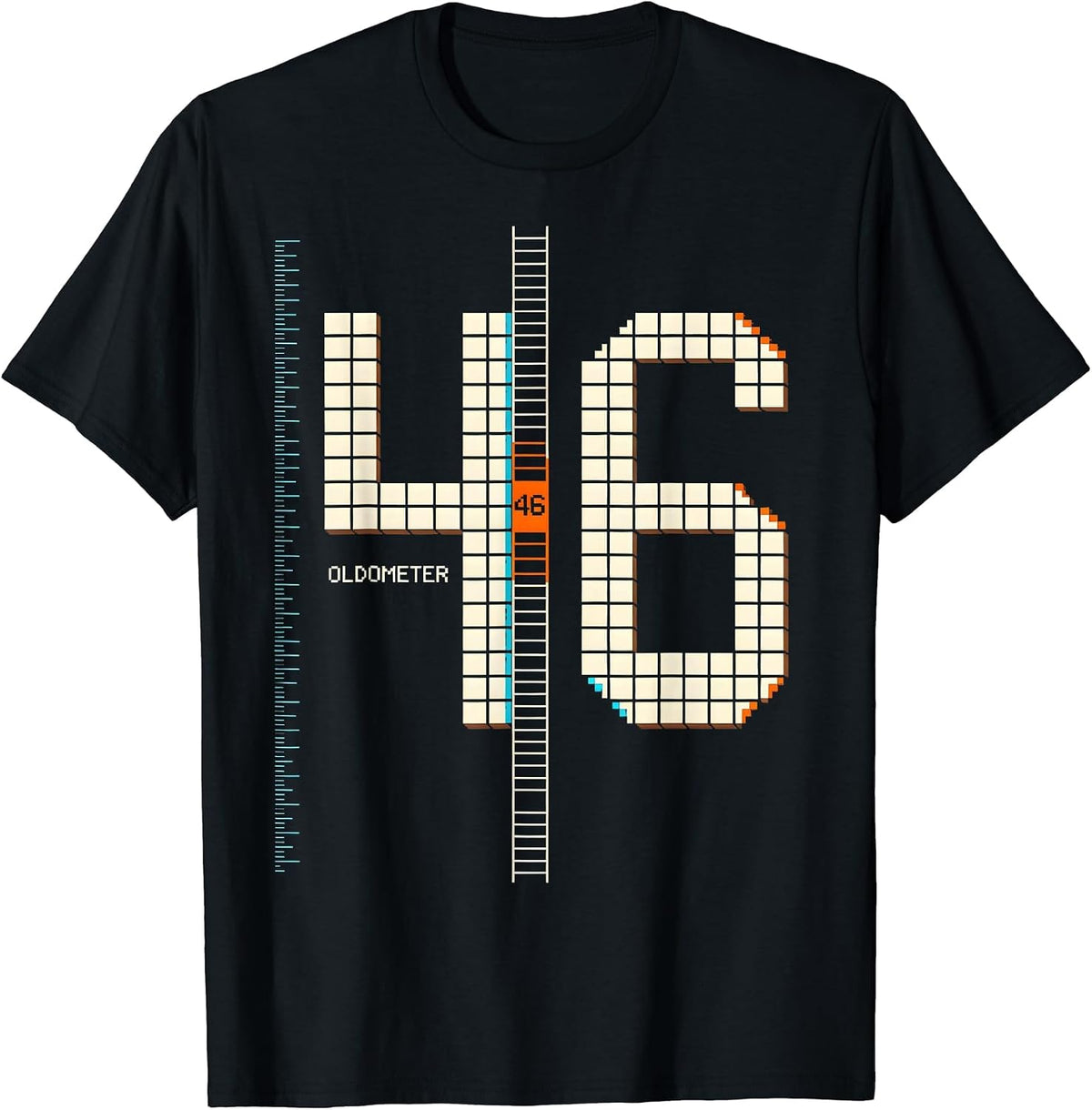 Men's OLDOMETER 46 Funny Milestone Birthday Gift Men T-Shirt - Black