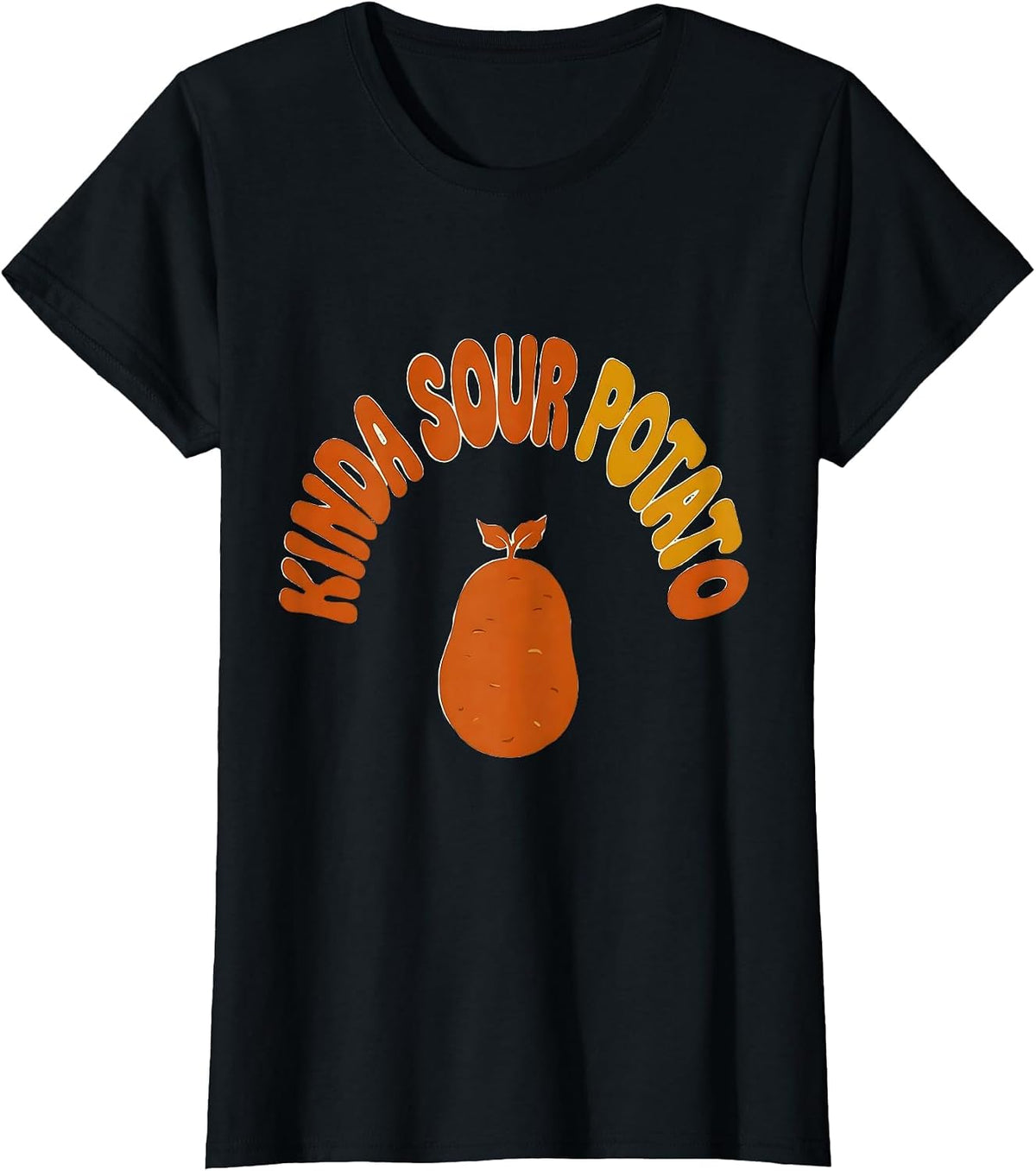 Women's Kinda Sour Potato Retro 70s Funny Couple Thanksgiving T-Shirt - Black