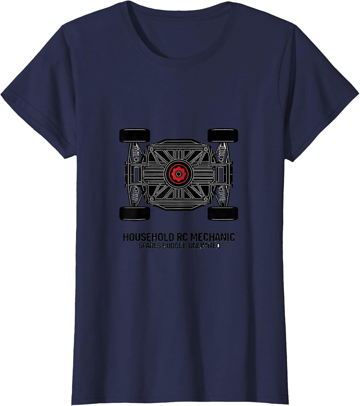 Women's Household RC Mechanic Spares Budget Unlimited RC Racer T-Shirt - Navy Blue