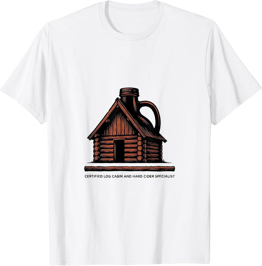 Men's Certified Log Cabin And Hard Cider Specialist History Buff T-Shirt - White