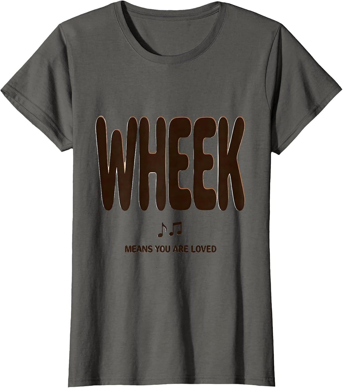 Women's Wheek Means You Are Loved Funny Guinea Pig Owner Cavy Lover T-Shirt - Asphalt Grey