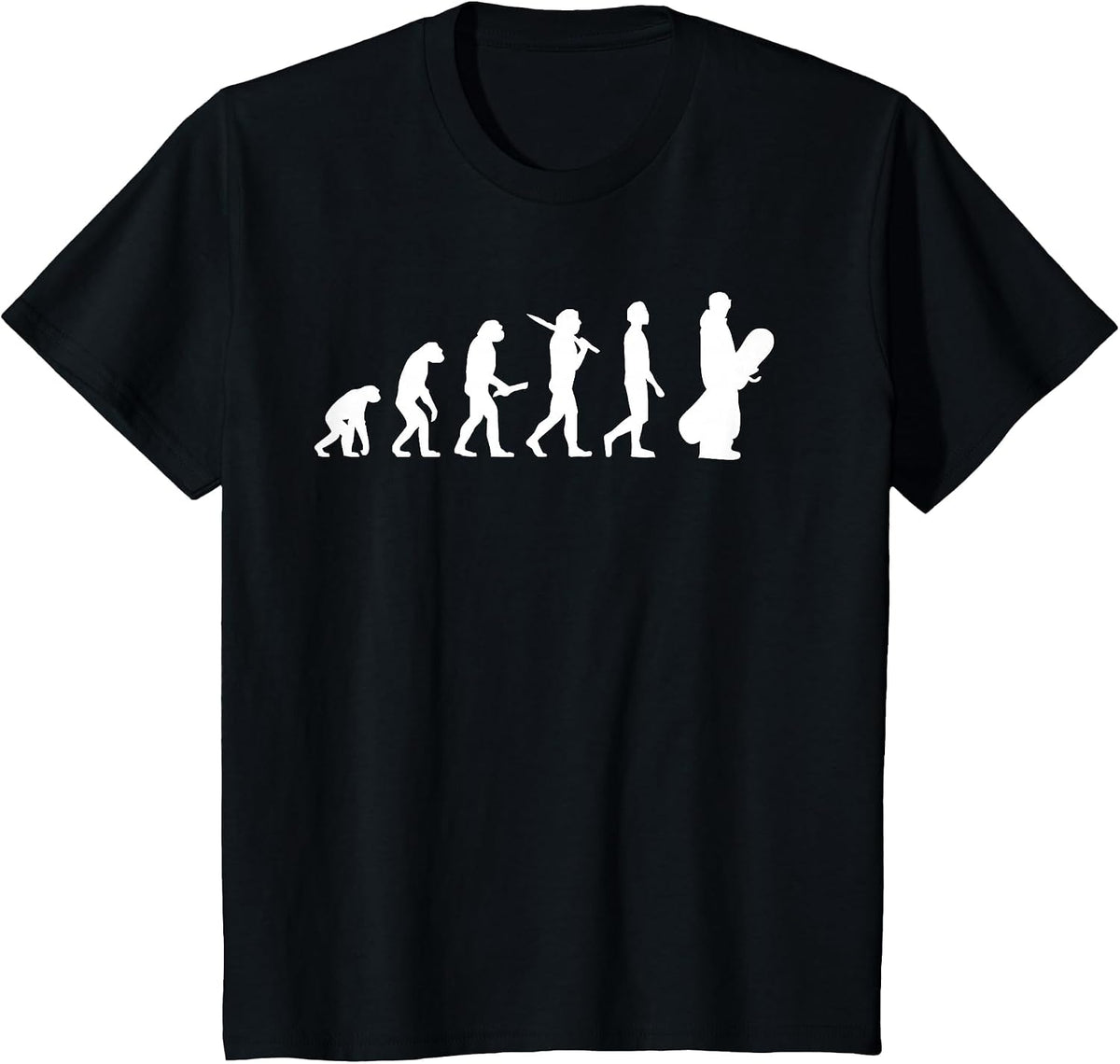 Funny Snowboarding Evolution for Snowboarders T-Shirt - Black