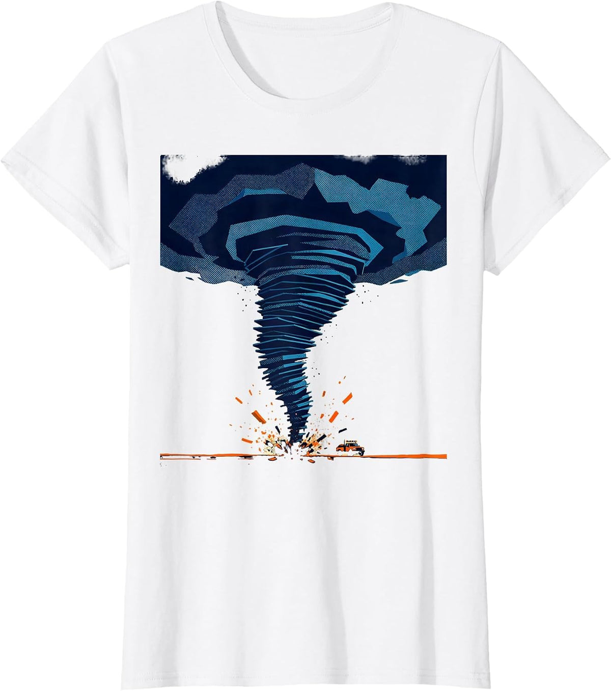 Women's Tornado Funnel Storm Chaser Meteorology Enthusiast Humor T-Shirt - White