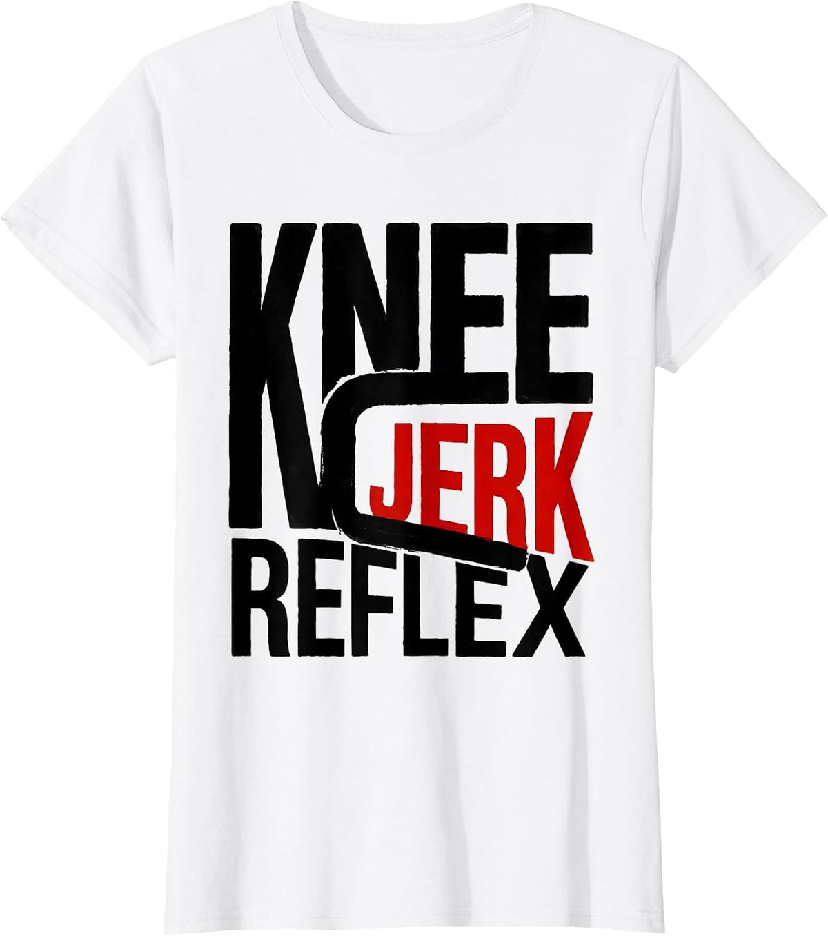 Knee-Jerk Reflex Funny Brain Science Student Anatomy Humor T-Shirt - White