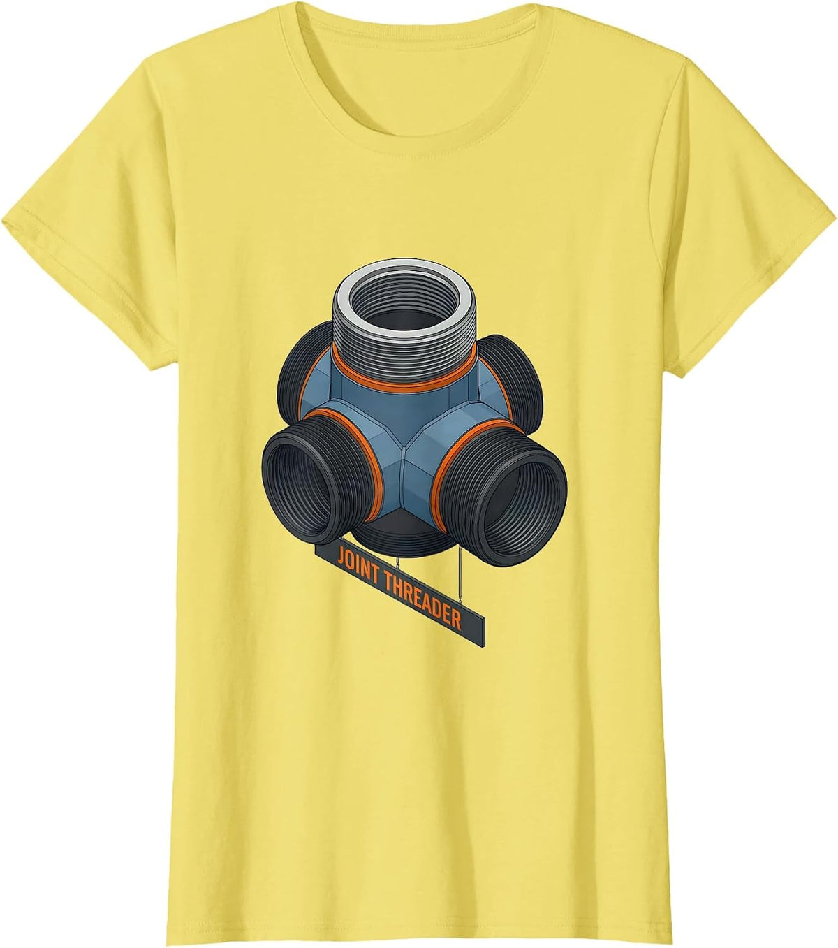 Women's Joint Threader Funny Plumber Pipefitter Occupational Humor T-Shirt - Lemon Yellow