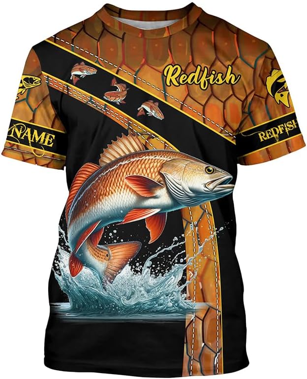 Redfish Fishing Scales UV Protection Custom Long Sleeve Fishing Shirts, red Drum Fishing Jerseys - T-shirt Upf