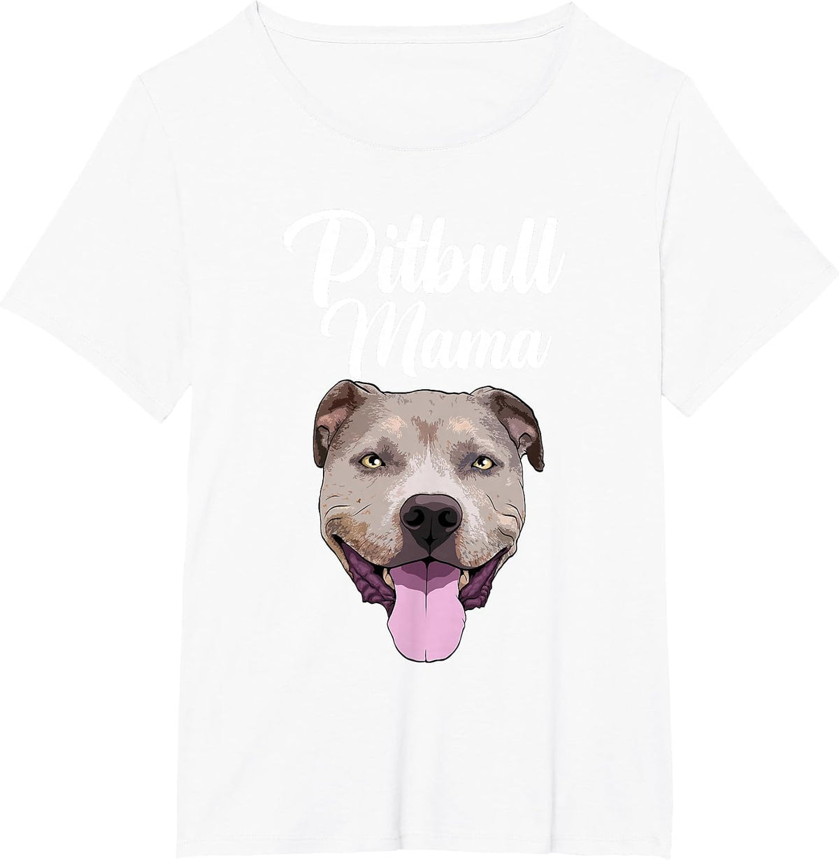 Cool Pitbull Mom for Women Mama Pitbull Owner Dog Lover T-Shirt - White