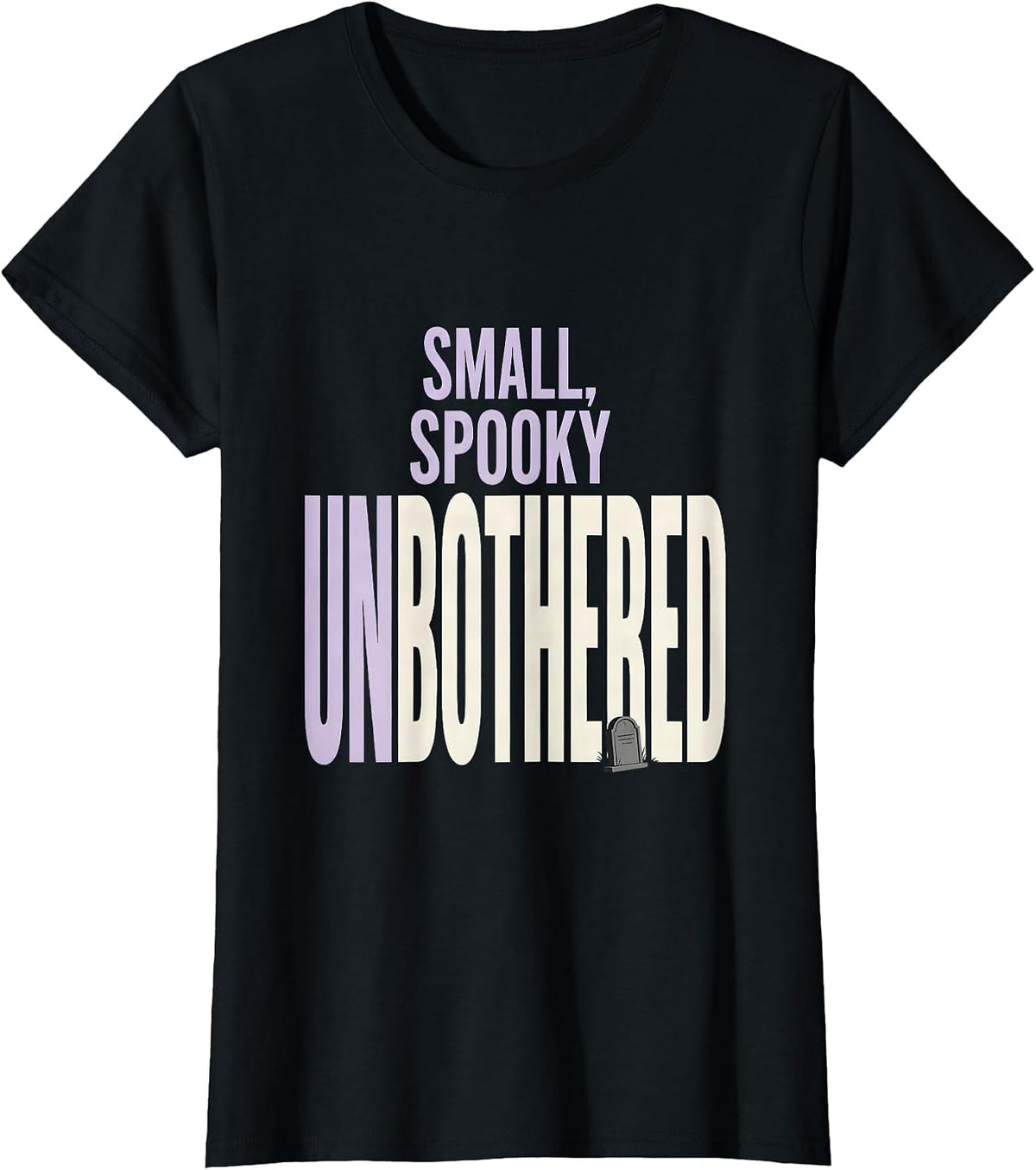 Women's Small Spooky Unbothered Kawaii Pastel Goth Cute Creepy T-Shirt - Black