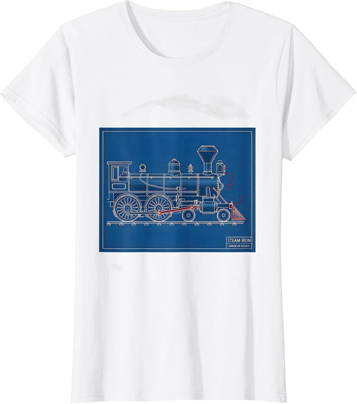 Women's Steam Iron American Legacy Vintage Steam Locomotive Train T-Shirt - White