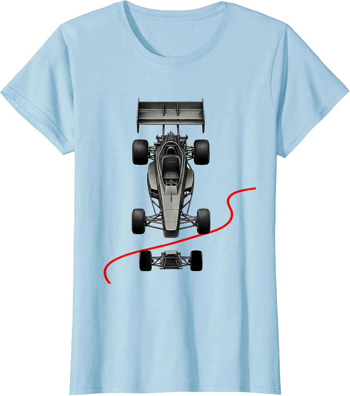 Deconstructed Sprint Car Minimalist Drag Racing Enthusiast T-Shirt - Baby Blue