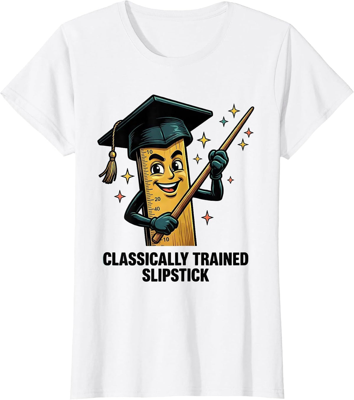 Women's Classically Trained Slipstick Cartoon Retro Math Engineer T-Shirt - White
