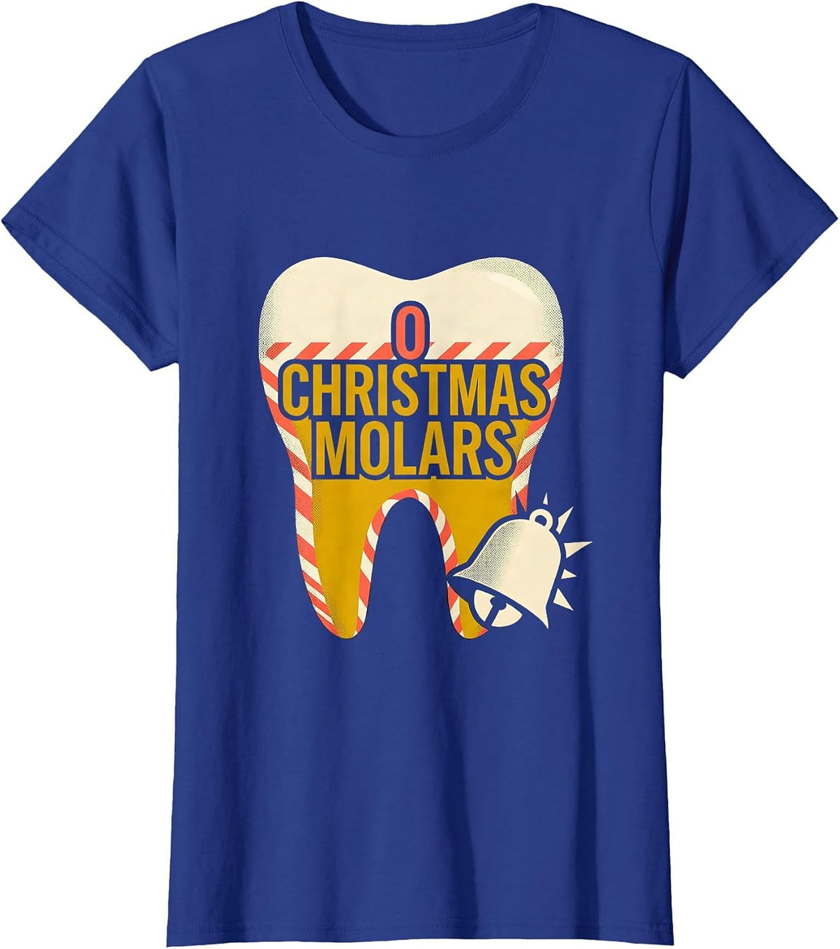 Women's O Christmas Molars Funny Dentist Dental Team Christmas Humor T-Shirt - Royal Blue