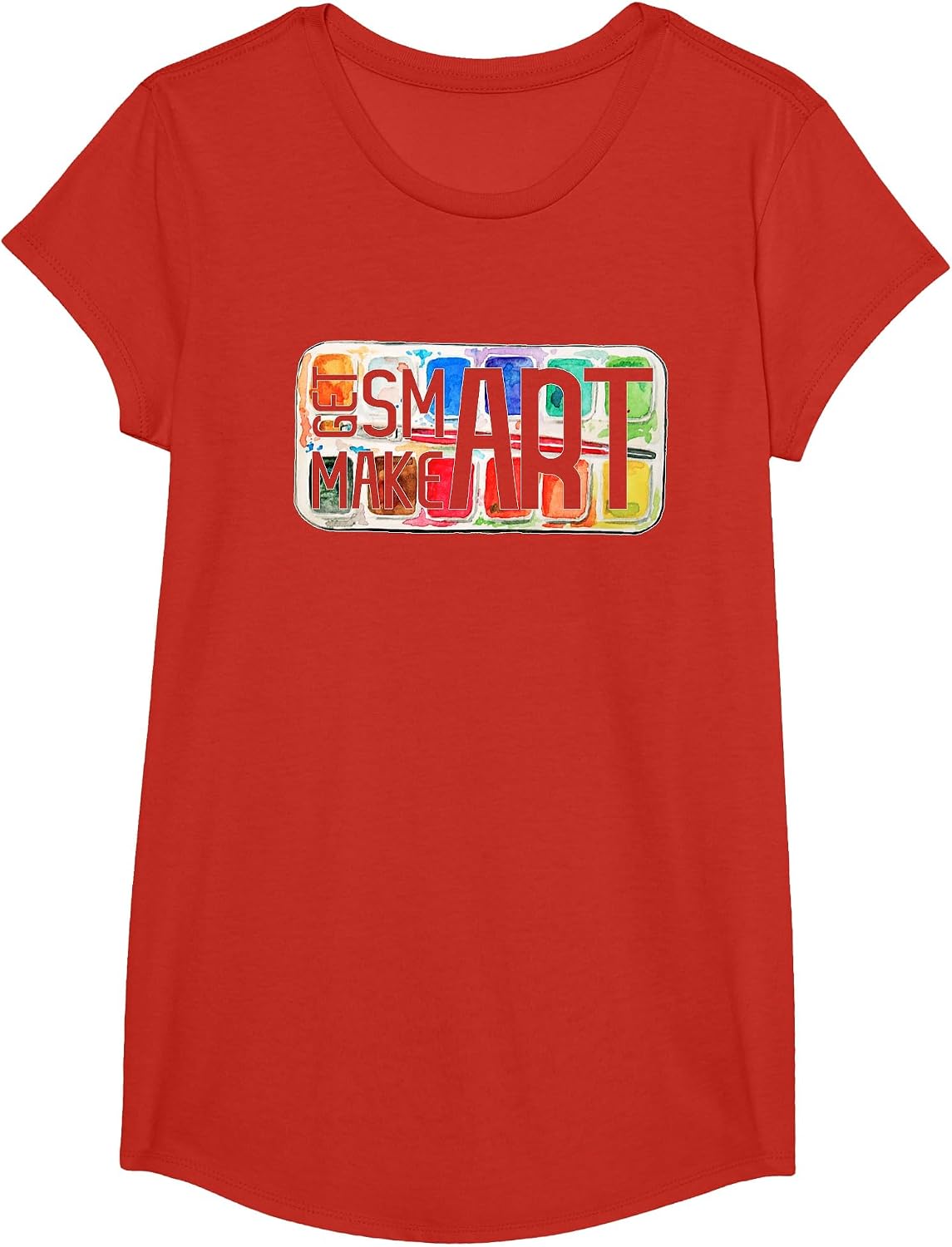 Get smart Make Art T-Shirt - Girls Red