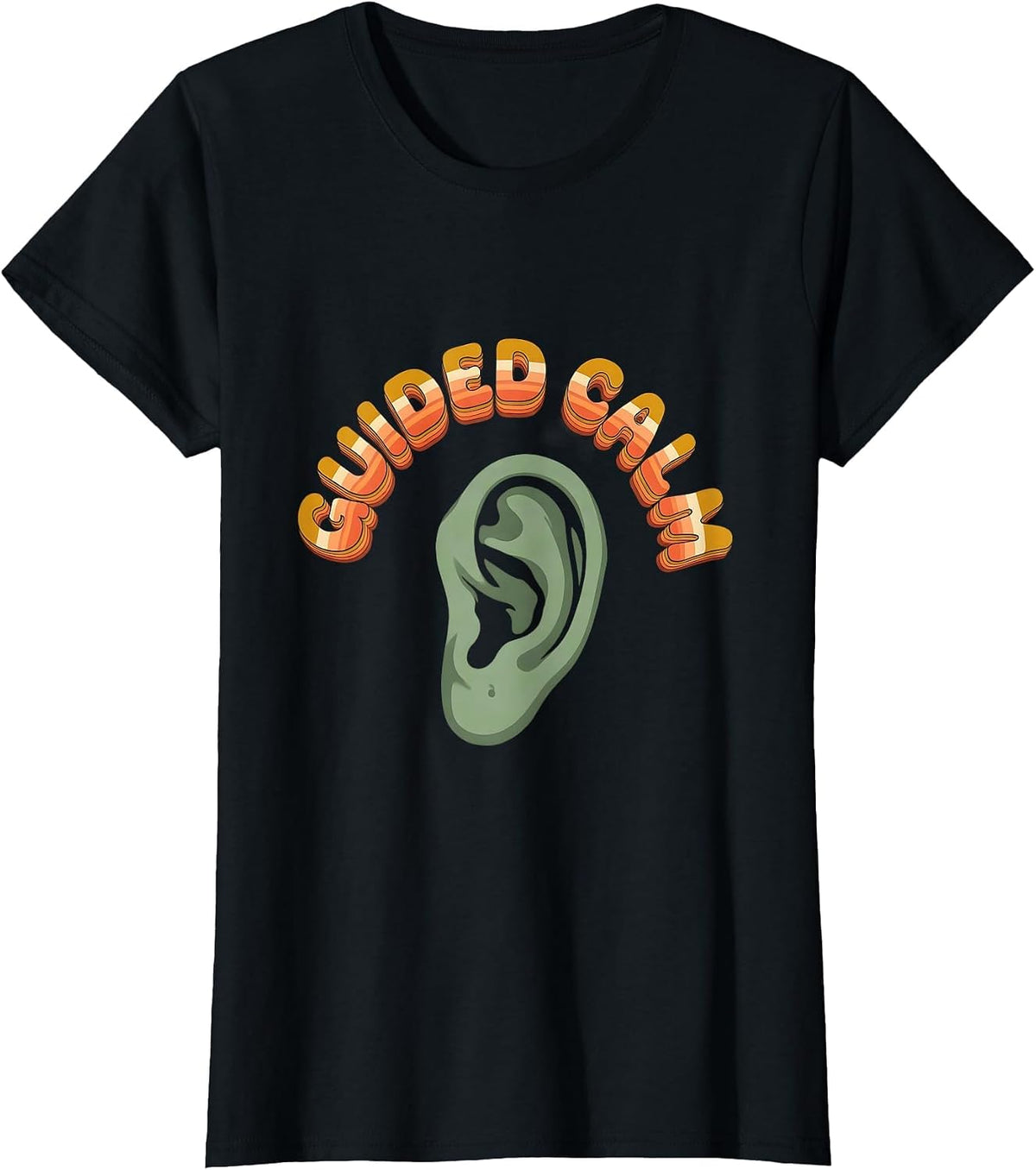 Guided Calm Retro School Counselor Mental Health T-Shirt - Black