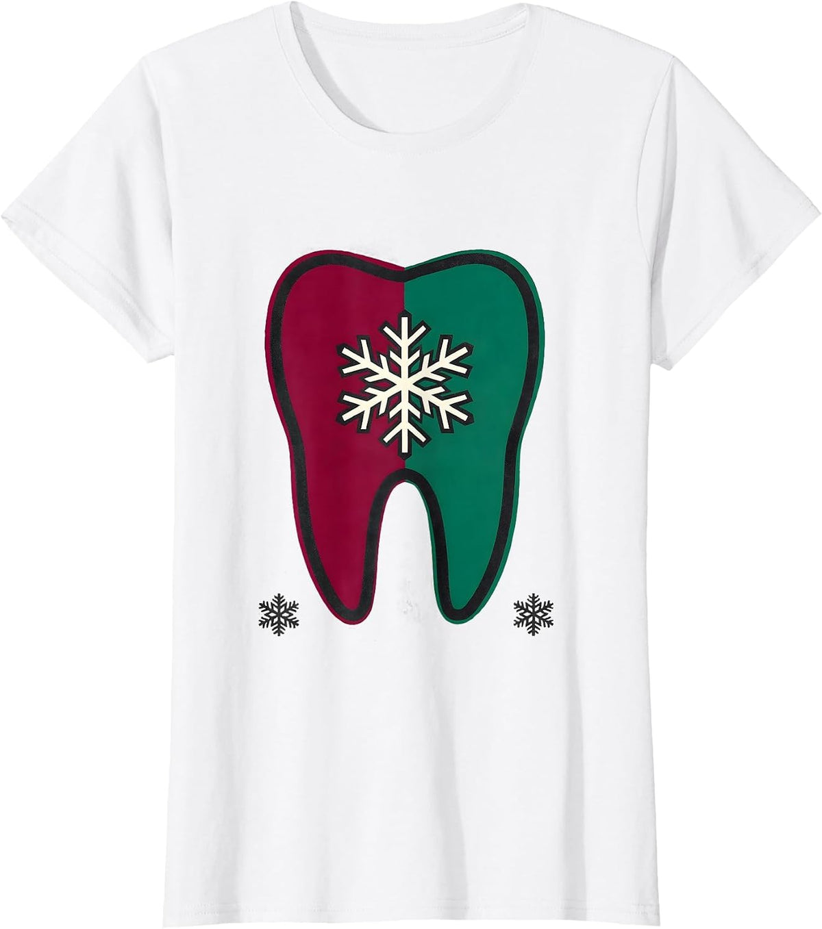 Women's Blunt Tooth Dental Christmas Dental Team Humor T-Shirt - White