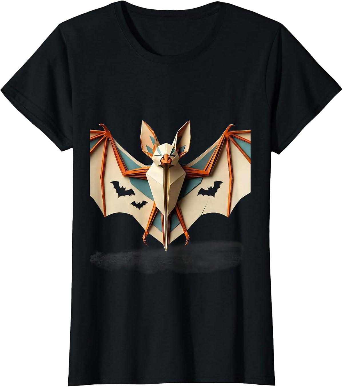 Bat Lover Wildlife Conservation Paper Cutout Halloween T-Shirt - Black