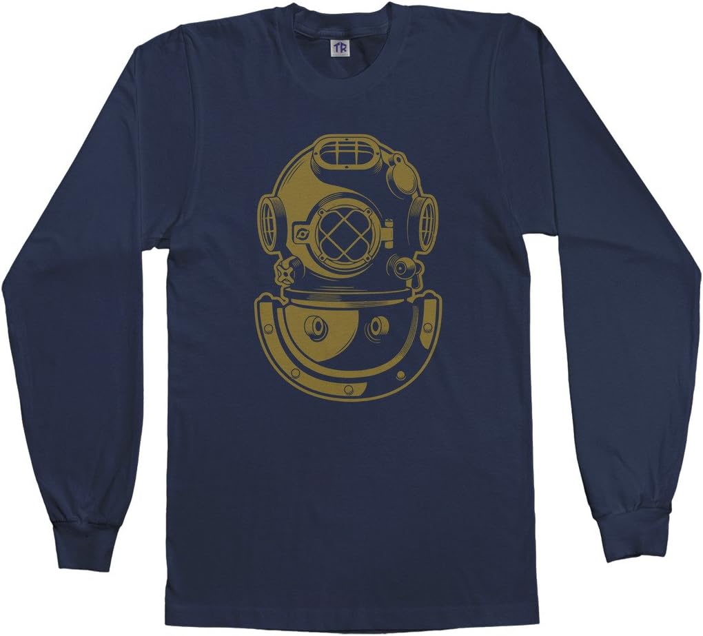 Threadrock Men's Deep Sea Diver Helmet Long Sleeve T-Shirt - Navy