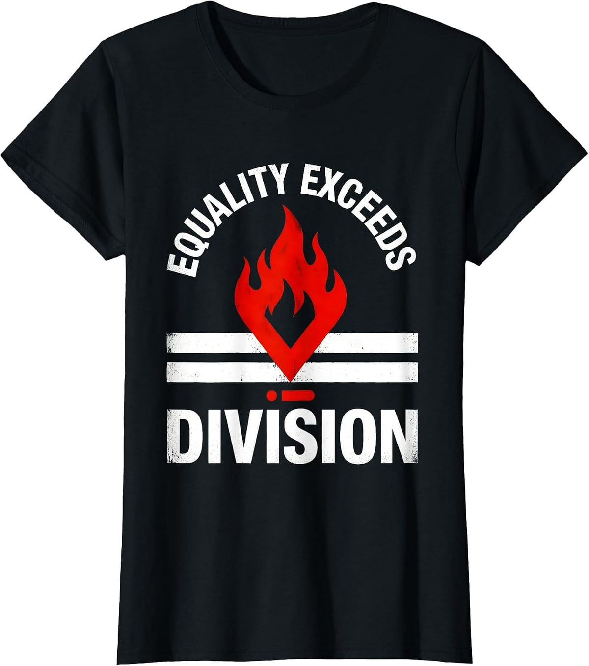 Equality Exceeds Division Sincere Social Justice Math Symbol T-Shirt - Black