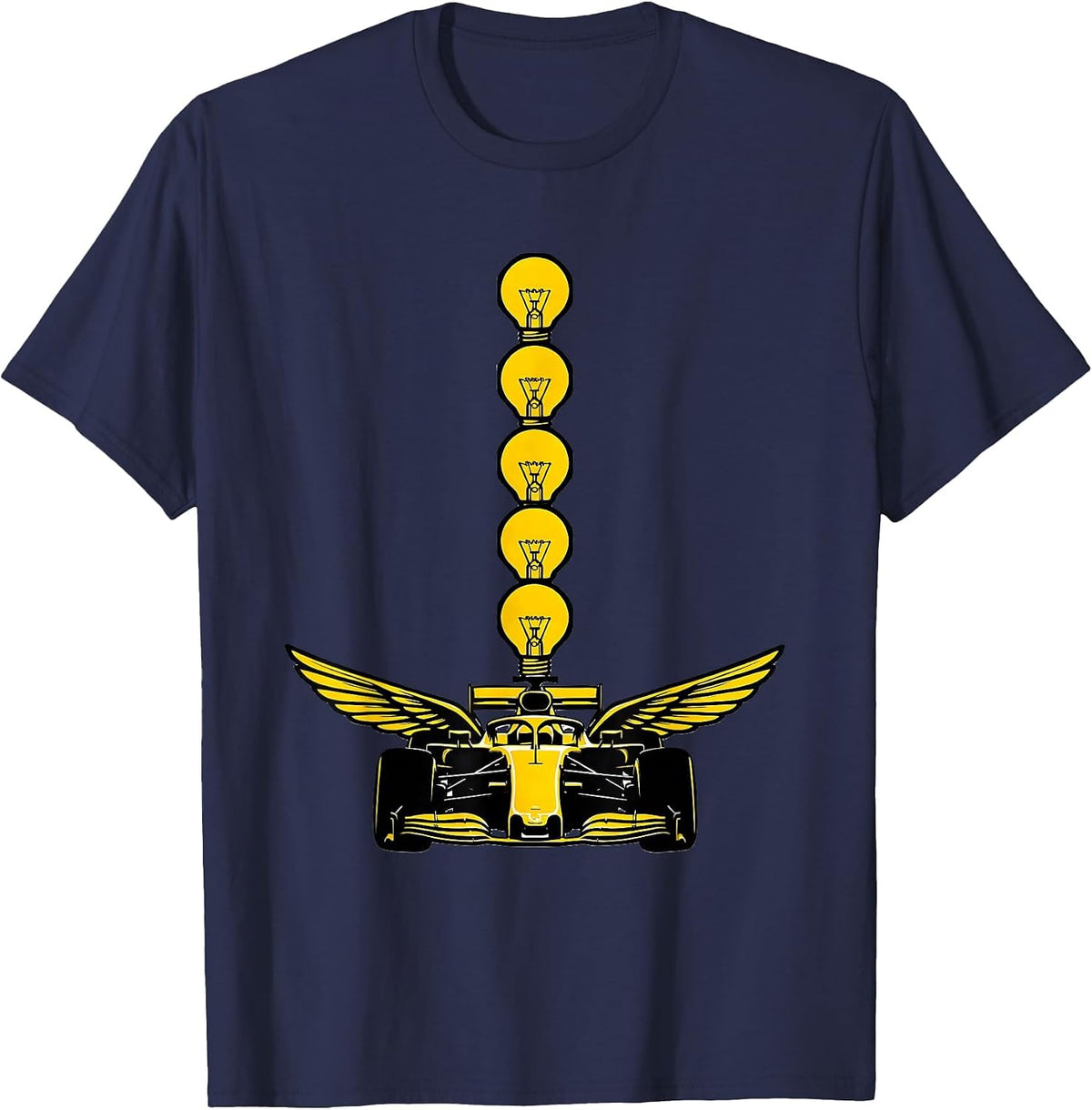 Men's Bulb Column Sprint Car RC Racing Humor T-Shirt - Navy Blue