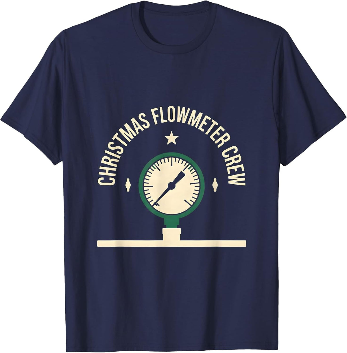 Men's Christmas Flowmeter Crew Funny Respiratory Therapist RT Gift T-Shirt - Navy Blue