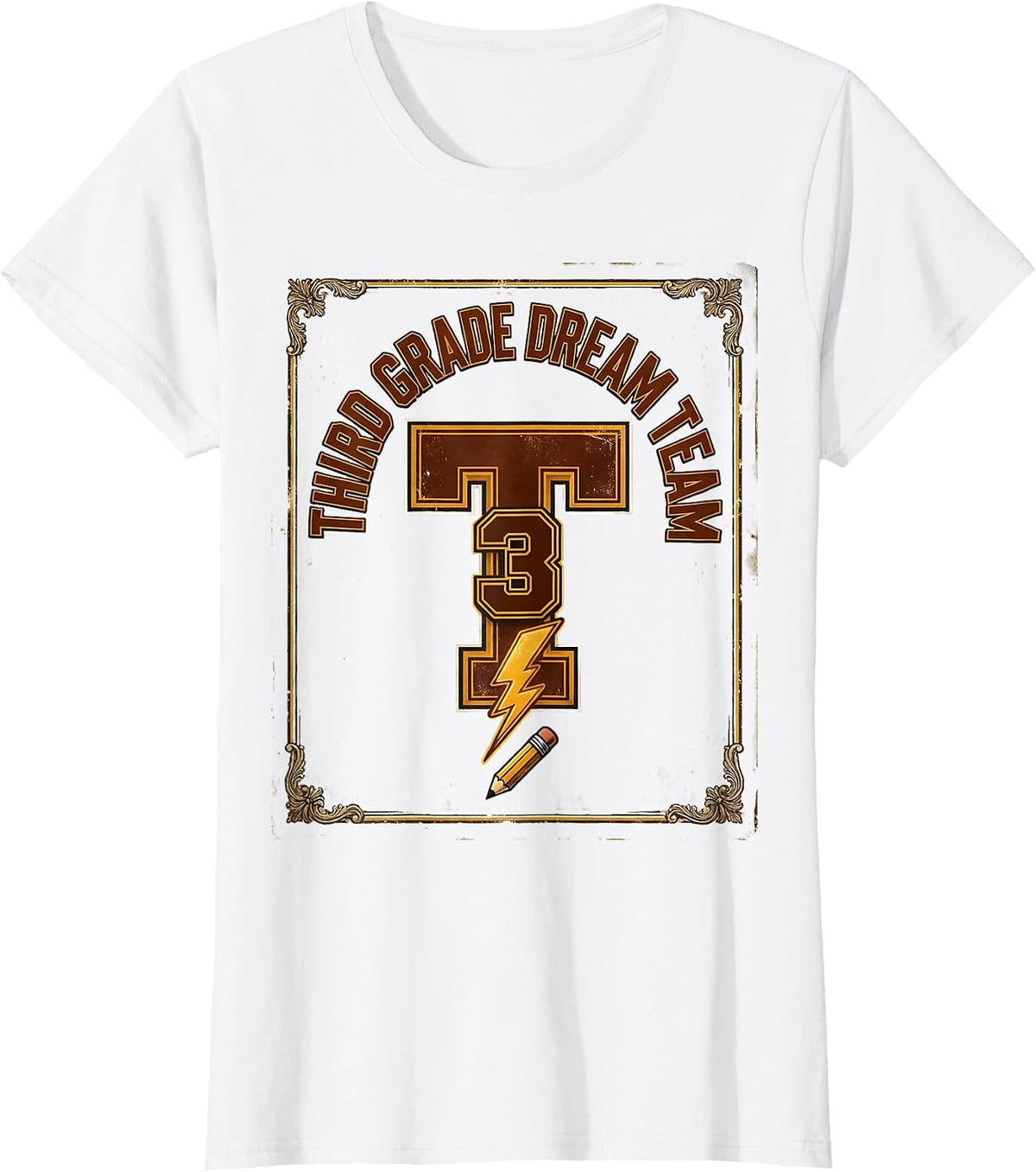 Third Grade Dream Team Retro Teacher Back To School T-Shirt - White