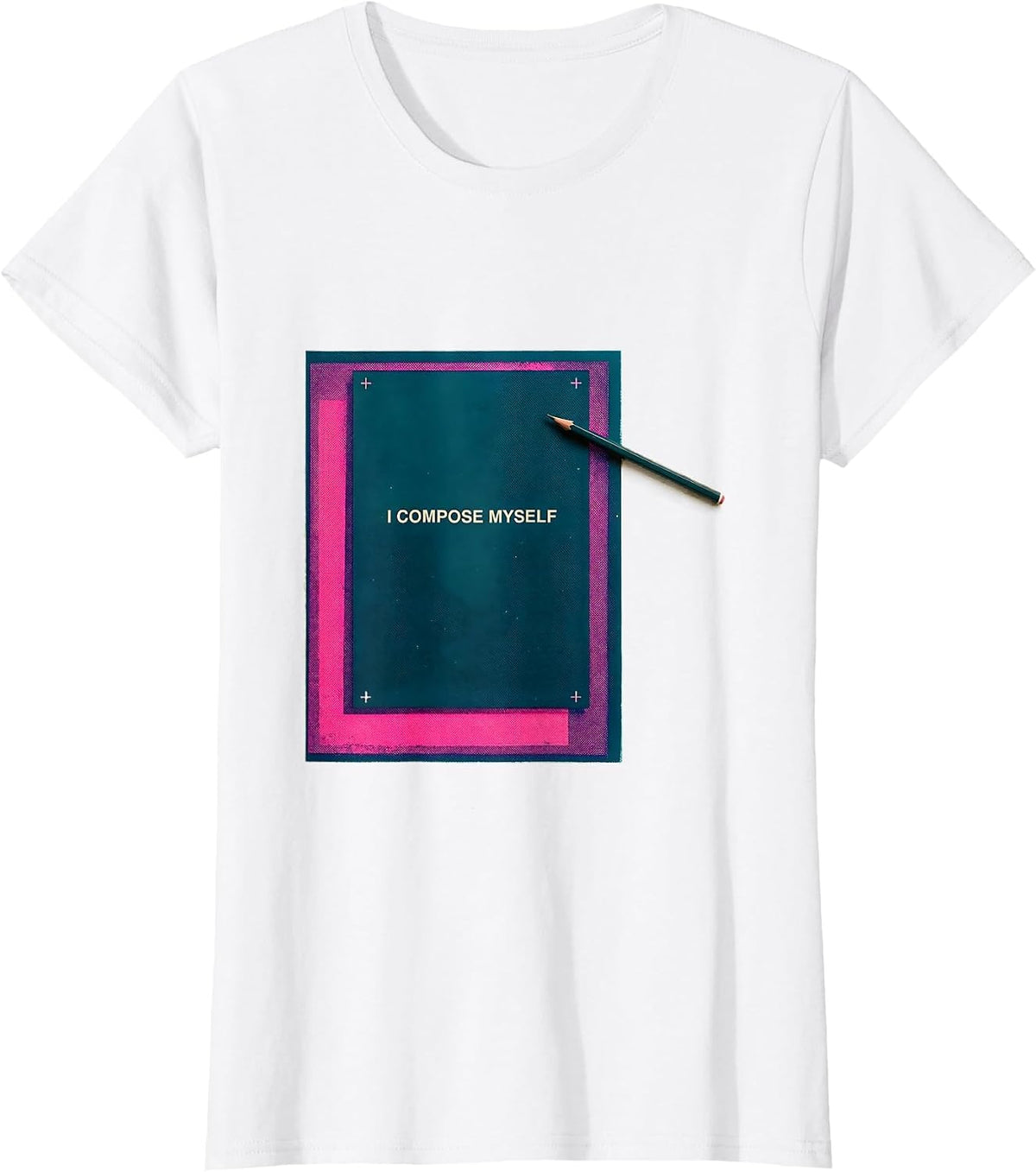 Women's I Compose Myself Risograph Artist Art Teacher Humor T-Shirt - White