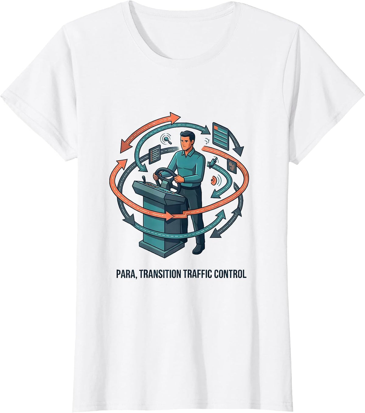 Women's Para Transition Traffic Control Funny Paraprofessional T-Shirt - White
