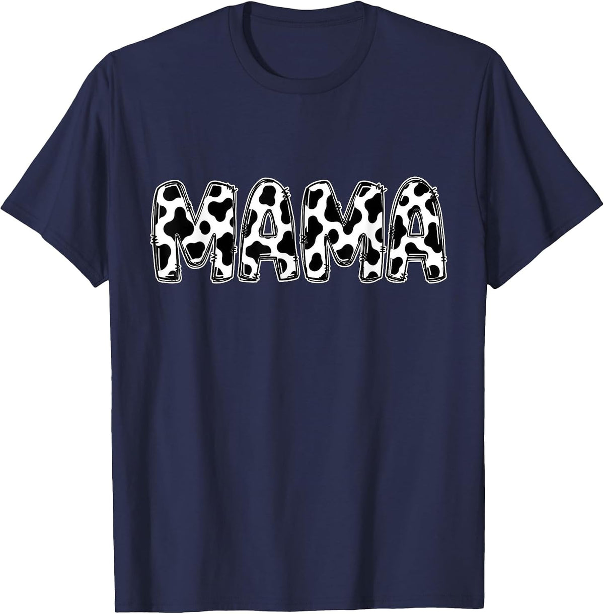 Cow Mom Family Mama Farm Animal Country Birthday Boy Girl T-Shirt - Navy Blue