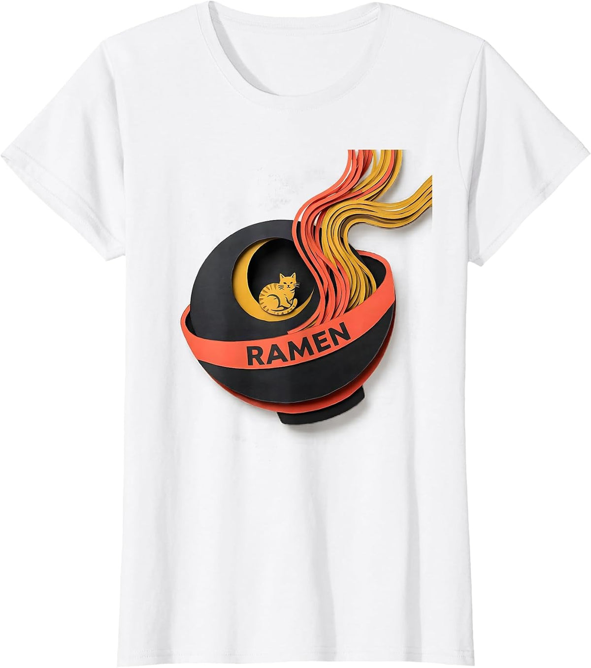 RAMEN Kawaii Anime Cat Funny Japanese Noodle Lover Gift T-Shirt - White