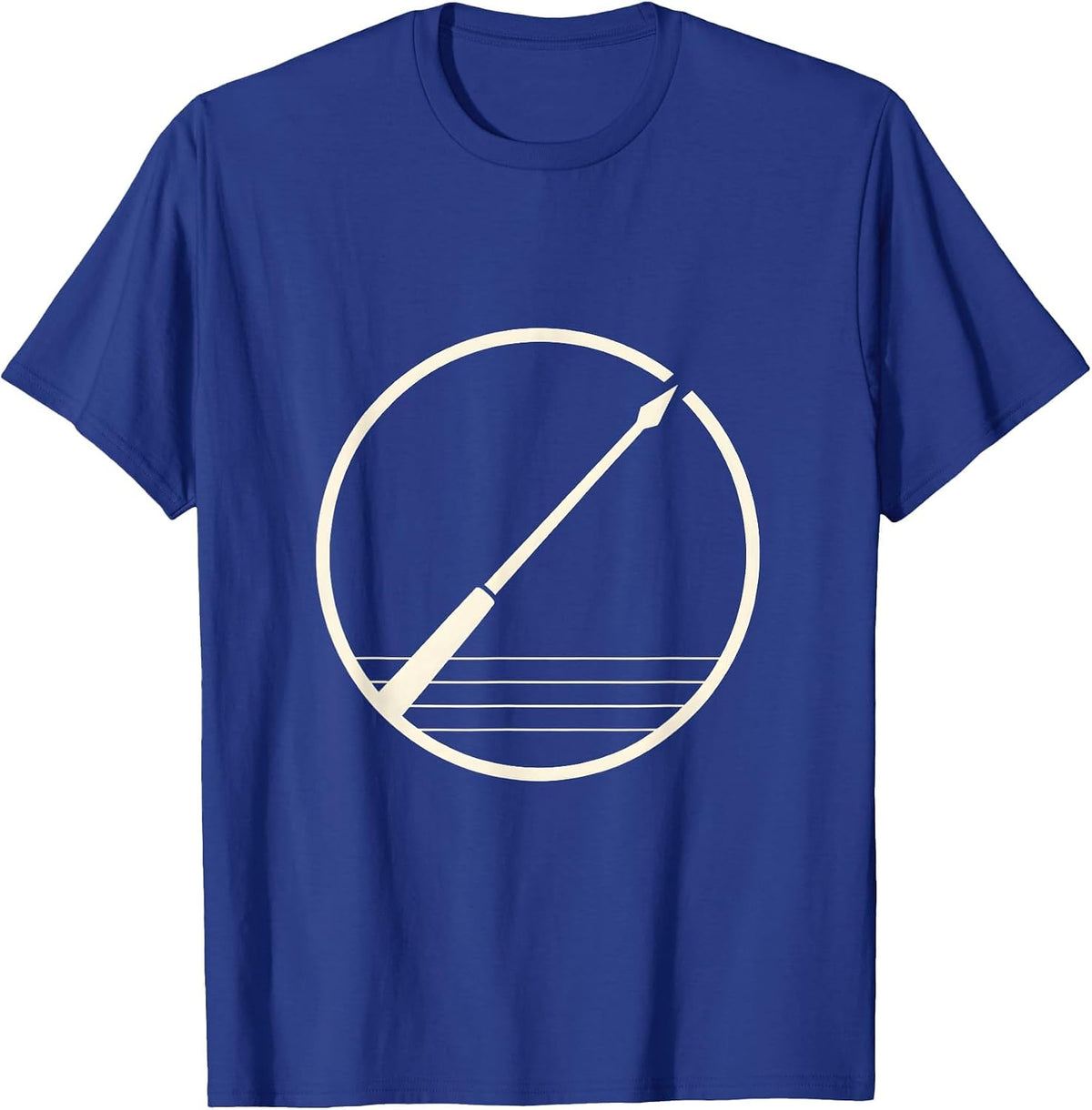 Music Teacher Conductor Baton Sheet Music Graphic T-Shirt - Royal Blue