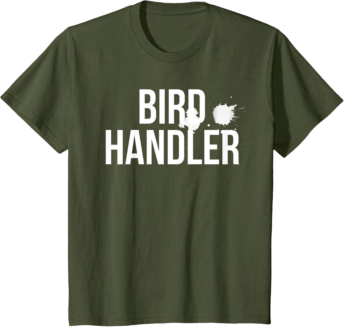 Bird Handler Shirt Halloween Costume Tshirt with droppings - Olive Green