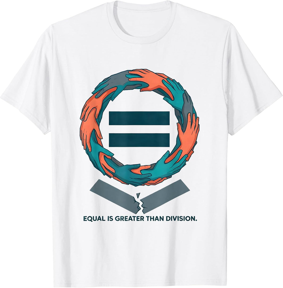 Equal Is Greater Than Division Antiracism Equality Symbol T-Shirt - White