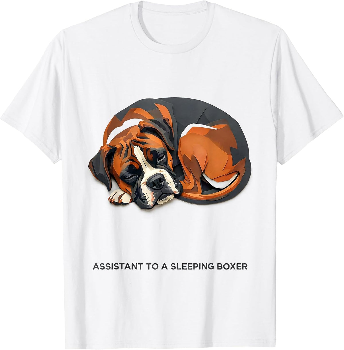 Men's Assistant To A Sleeping Boxer Dog Lover Pajamas Loungewear T-Shirt - White