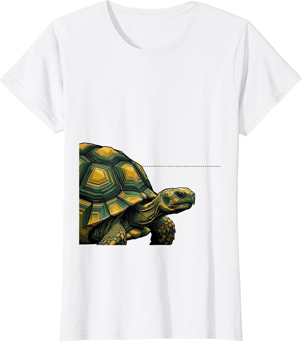 Women's Geometric Tortoise Animal Lover Humor T-Shirt - White