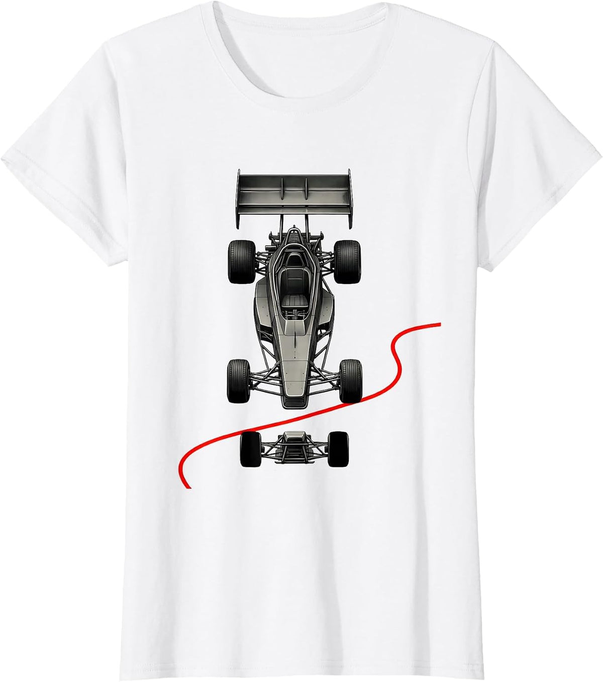 Deconstructed Sprint Car Minimalist Drag Racing Enthusiast T-Shirt - White