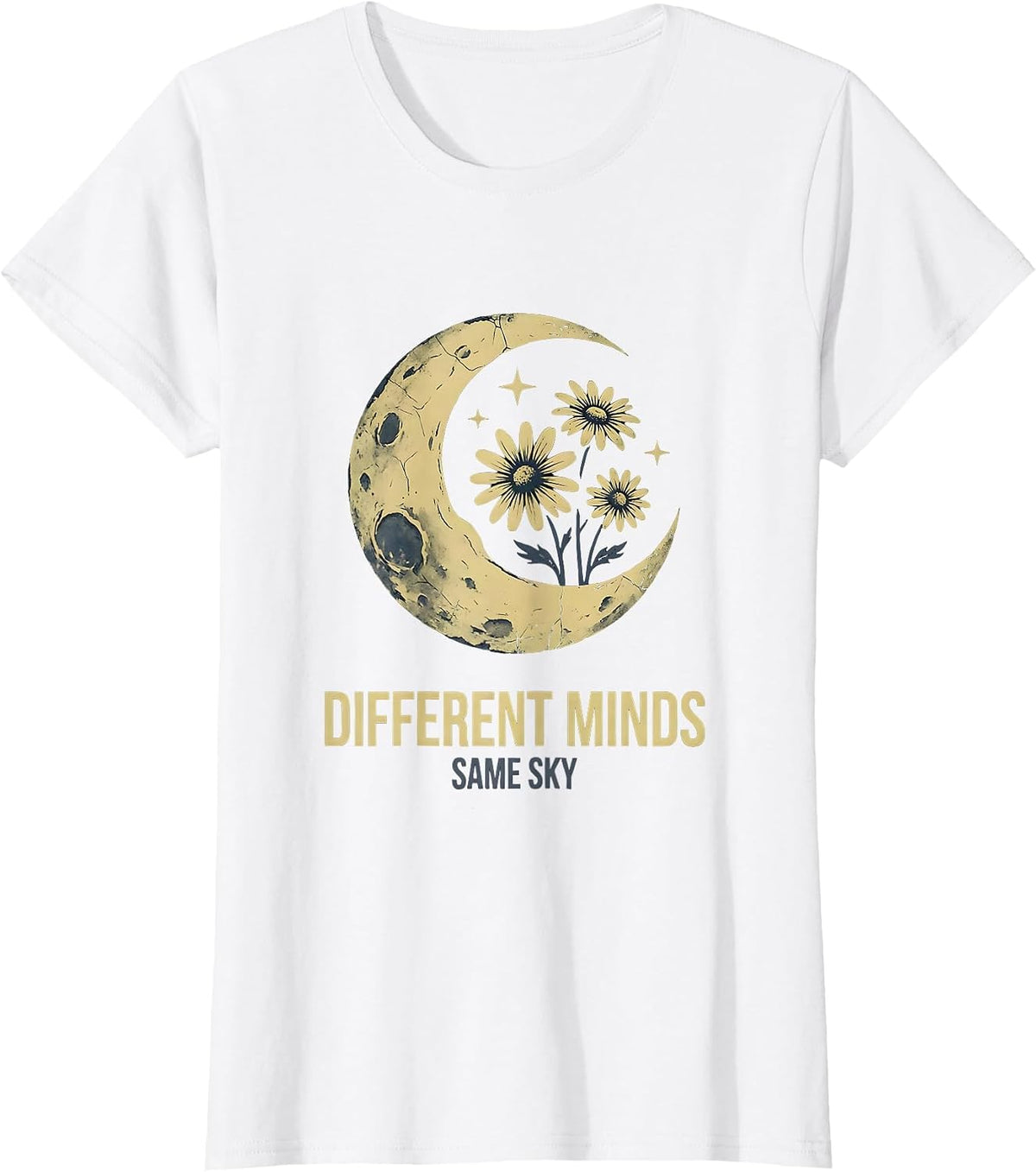 Different Minds Same Sky Boho Celestial Special Education T-Shirt - White